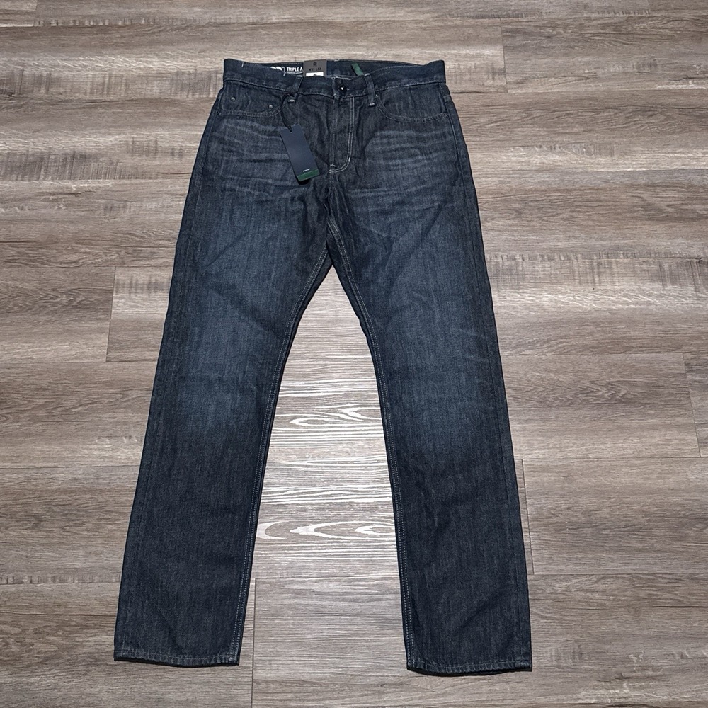 G-Star Raw Men's 31x32 Triple A Regular Straight Blue Denim Jeans (Actual 32x31)